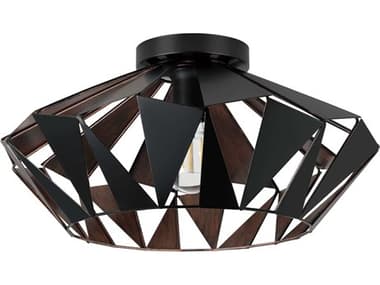 Eglo Carlton 1-Light Black Copper Geometric Flush Mount EGL43399A