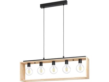 Eglo Famborough 5-Light Black Brown Island Pendant EGL43414A