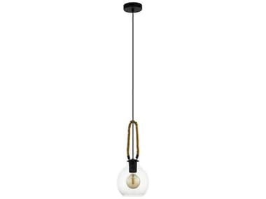 Eglo Roding 1-Light Structured Black Globe Mini Pendant EGL43617A