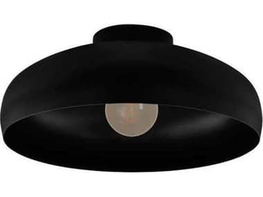 Eglo Mogano 1-Light Black Dome Flush Mount EGL43637A