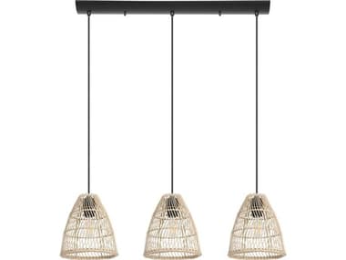 Eglo Ayesgarth 3-Light Black Brown Island Pendant EGL43867A