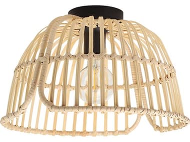 Eglo Glyneath 1-Light Black Brown Flush Mount EGL43872A