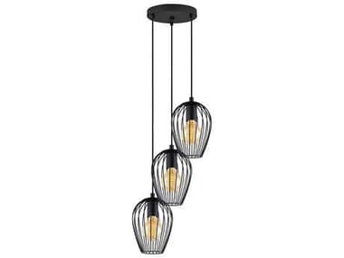 Eglo Newtown 3-Light Black Pendant EGL49479A