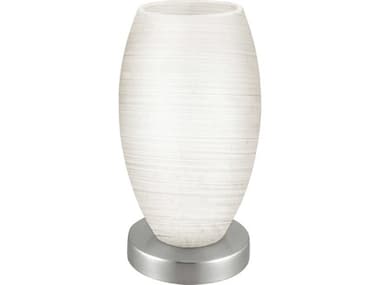 Eglo Batista Matte Nickel White Glass Table Lamp EGL88957A