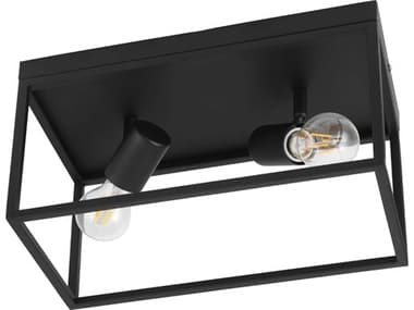 Eglo Silentina 2-Light Black Flush Mount EGL98332A