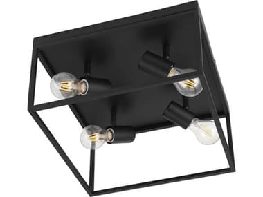 Eglo Silentina 4-Light Black Flush Mount EGL98334A