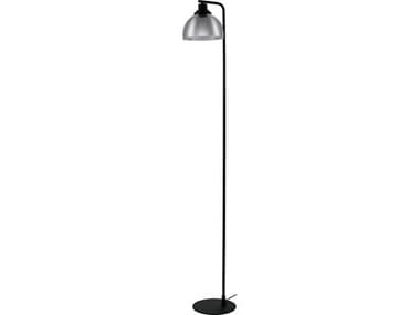 Eglo Belser Black Metallic Smoked Glass Floor Lamp EGL98387A