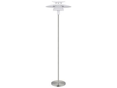 Eglo Brenda Satin Nickel White Metal Floor Lamp EGL98389A