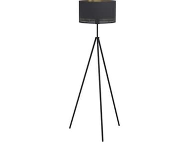 Eglo Esteperra Black Fabric Gold Foil Floor Lamp EGL99279A
