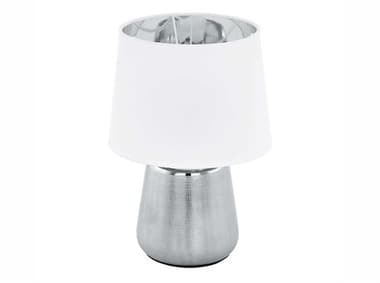 Eglo Manalba Silver White Fabric Table Lamp EGL99329A