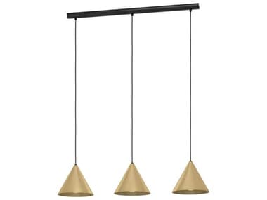 Eglo Narices 3-Light Structured Black Brass Island Pendant EGL99592A