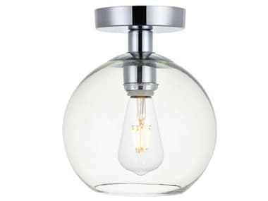 Elegant Lighting Baxter 7" 1-Light Chrome Glass Globe Semi Flush Mount EGLD2204C