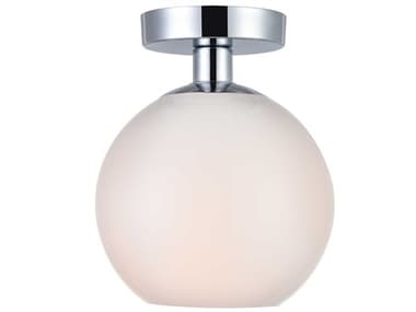 Elegant Lighting Baxter 7" 1-Light Chrome Glass Globe Semi Flush Mount EGLD2205C