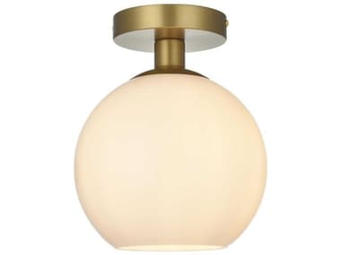 Elegant Lighting Baxter 1-Light Satin Gold Globe Semi Flush Mount EGLD2205SG