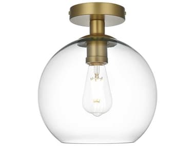 Elegant Lighting Baxter 1-Light Satin Gold Globe Semi Flush Mount EGLD2210SG