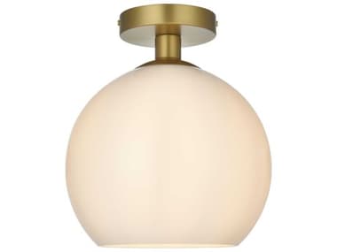 Elegant Lighting Baxter 1-Light Satin Gold Globe Semi Flush Mount EGLD2211SG