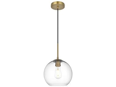 Elegant Lighting Baxter 1-Light Satin Gold Globe Mini Pendant EGLD2212SG