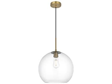 Elegant Lighting Baxter 1-Light Satin Gold Globe Pendant EGLD2216SG