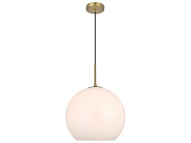 Elegant Lighting Baxter 1-Light Satin Gold Globe Pendant EGLD2217SG