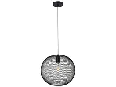 Elegant Lighting Keller 15" 1-Light Black Globe Pendant EGLD2251BK