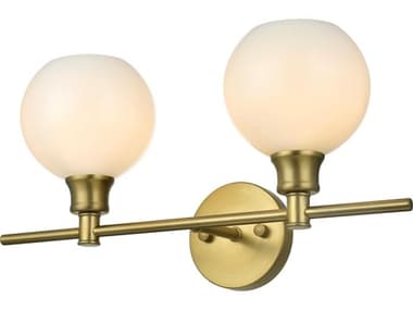 Elegant Lighting Collier 2-Light Satin Gold Vanity Light EGLD2315SG