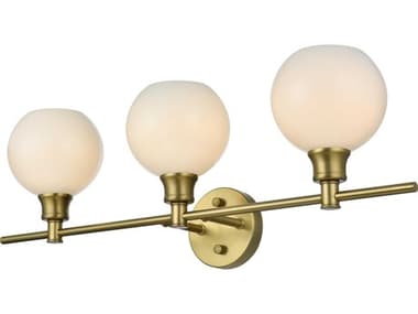 Elegant Lighting Collier 3-Light Satin Gold Vanity Light EGLD2319SG