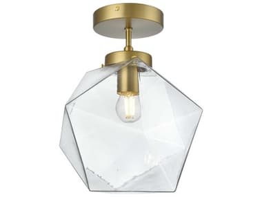 Elegant Lighting Lawrence 1-Light Satin Gold Geometric Semi Flush Mount EGLD2346SG