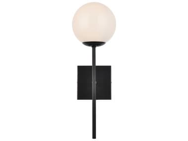 Elegant Lighting Neri 17" Tall 1-Light Black And White Glass Wall Sconce EGLD2360BK