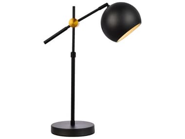 Elegant Lighting Forrester Black And Brass Desk Lamp EGLD2363BK