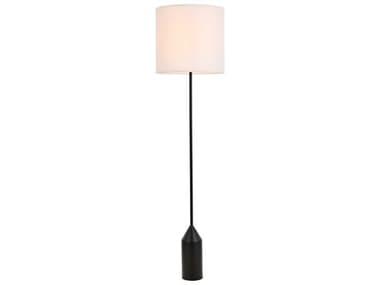 Elegant Lighting Ines Black 59" Tall And White Floor Lamp EGLD2453FLBK