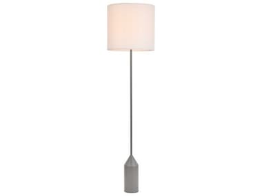 Elegant Lighting Ines Concrete Gray 59" Tall And White Floor Lamp EGLD2453FLCG