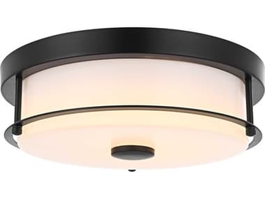 Elegant Lighting Kolson 1-Light Black Round Flush Mount EGLD304F12BK