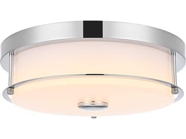 Elegant Lighting Kolson 1-Light Chrome Round Flush Mount EGLD304F12C