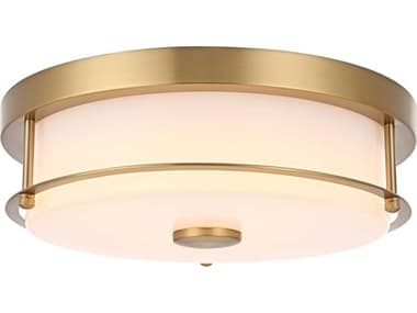 Elegant Lighting Kolson 1-Light Satin Gold Round Flush Mount EGLD304F12SG