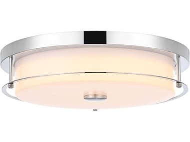 Elegant Lighting Kolson 1-Light Chrome Round Flush Mount EGLD304F16C