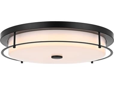Elegant Lighting Kolson 1-Light Black Round Flush Mount EGLD304F20BK
