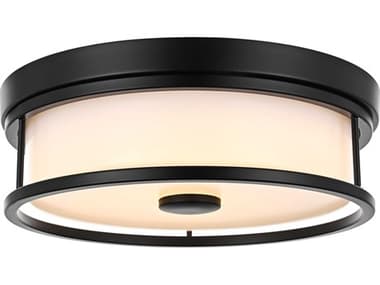 Elegant Lighting Kolson Black Round Flush Mount EGLD305F12BK