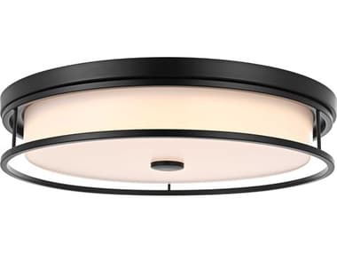 Elegant Lighting Kolson Black Round Flush Mount EGLD305F20BK