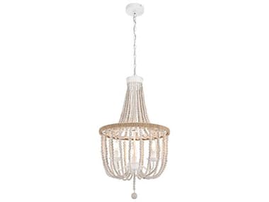 Elegant Lighting Jolie 3-Light Distressed Antique White Empire Pendant EGLD306D16WH