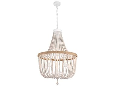 Elegant Lighting Jolie 5-Light Distressed Antique White Empire Pendant EGLD306D24WH