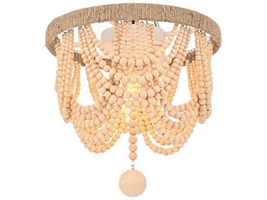 Elegant Lighting Jolie 3-Light Beige Off White Flush Mount EGLD306F12BG