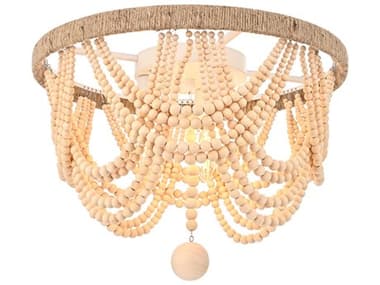 Elegant Lighting Jolie 4-Light Beige Off White Flush Mount EGLD306F16BG