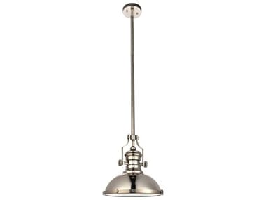 Elegant Lighting Eamon 13" 1-Light Polished Nickel Dome Pendant EGLD5001D13PN