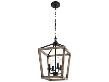 Elegant Lighting Gage 4-Light Brown Black Lantern Mini Pendant EGLD511H20BW