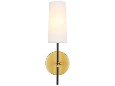 Elegant Lighting Mel 15" Tall 1-Light Brass Black LED Wall Sconce EGLD6004W5BRBK