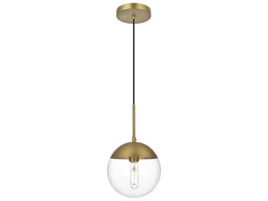 Elegant Lighting Eclipse 1-Light Satin Gold Globe Mini Pendant EGLD6027SG