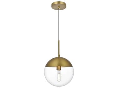 Elegant Lighting Eclipse 1-Light Satin Gold Globe Mini Pendant EGLD6033SG