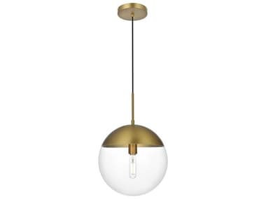 Elegant Lighting Eclipse 1-Light Satin Gold Globe Mini Pendant EGLD6039SG