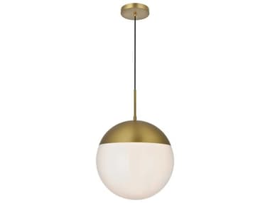 Elegant Lighting Eclipse 1-Light Satin Gold Globe Pendant EGLD6044SG