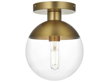 Elegant Lighting Eclipse 1-Light Satin Gold Globe Semi Flush Mount EGLD6051SG